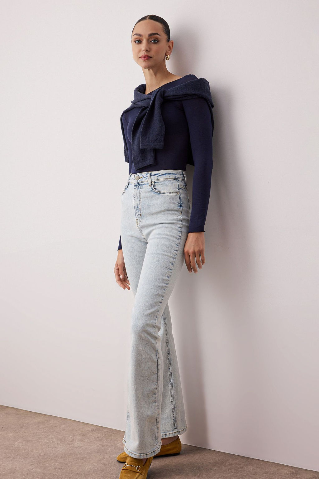 Ac?k Mavi Yuksek Bel Flare Jeans TWOAW24JE00083