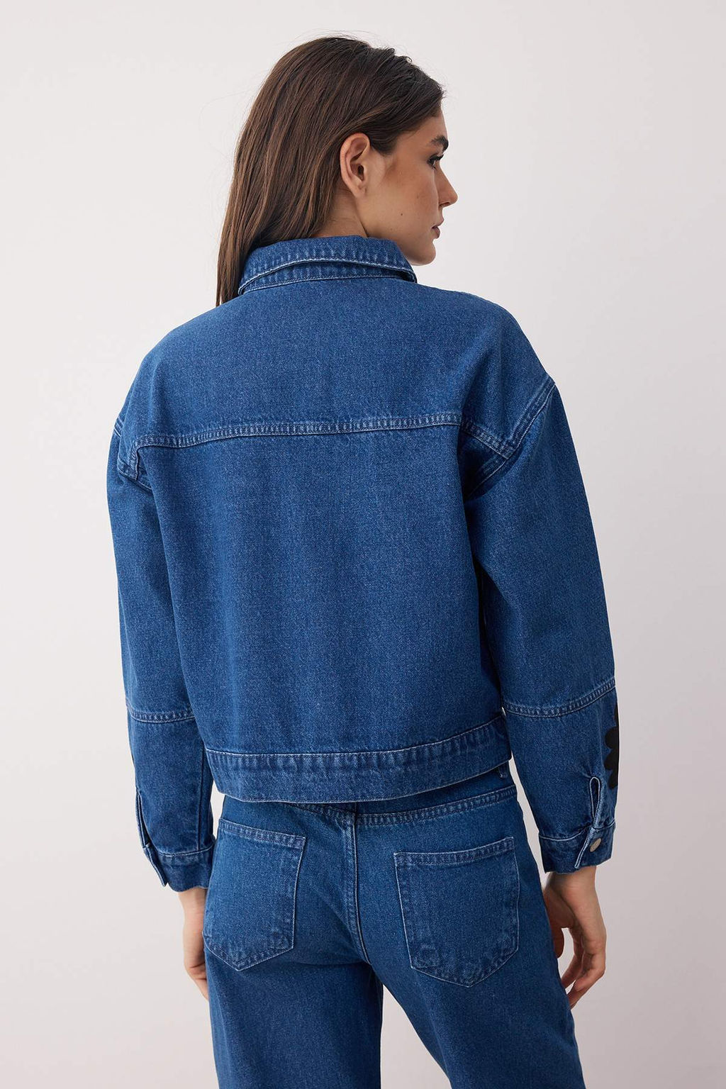 Mavi Nak?s Detayl? Oversize Denim Ceket TWOAW26CE00024