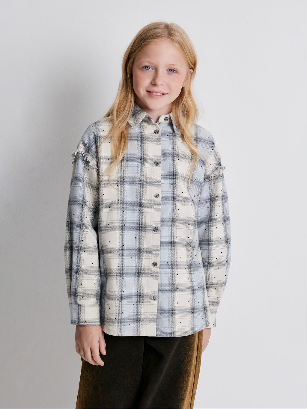 ACOOLA / Блузка детская для девочек Terra серая клетка
