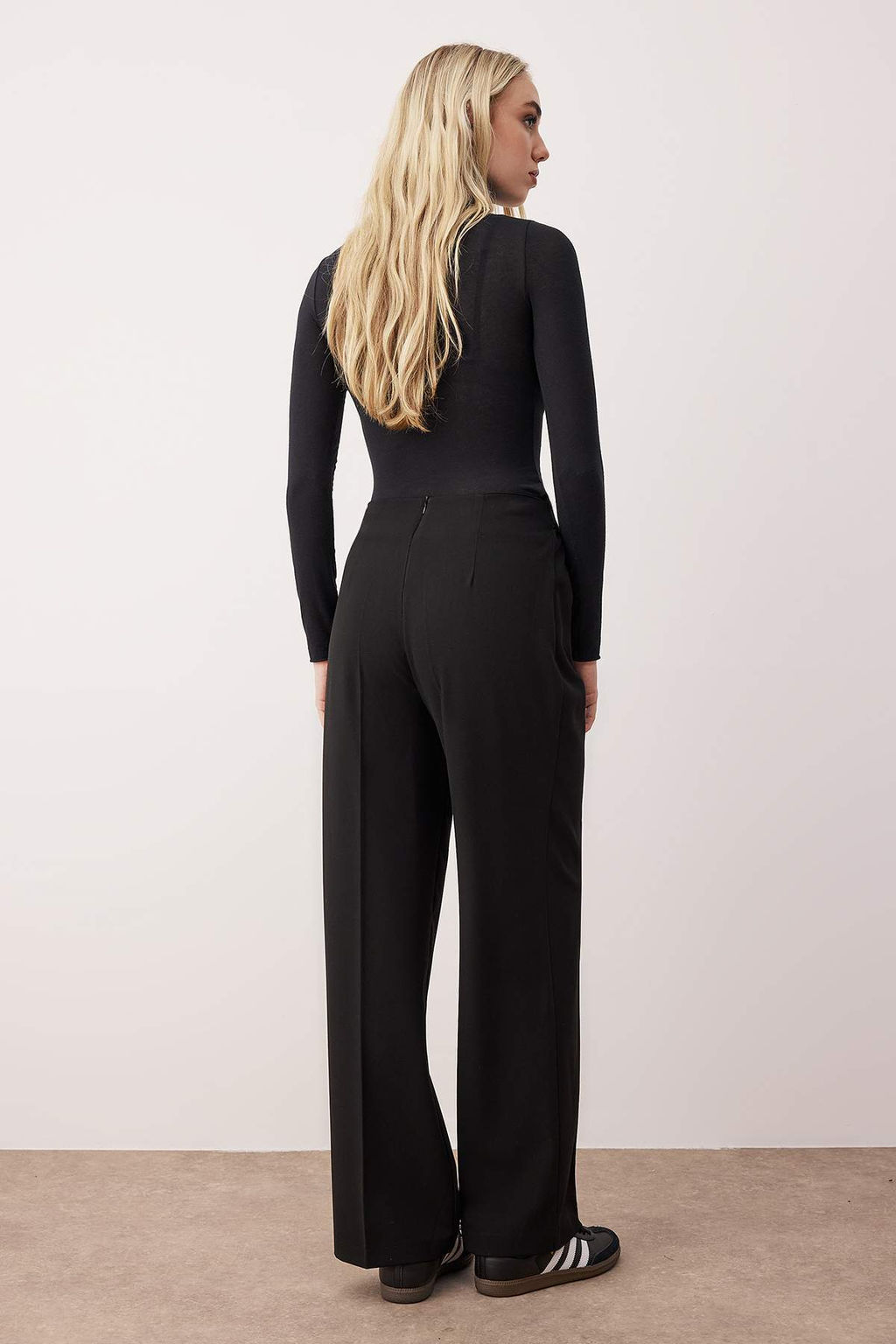 Sustainable Siyah Wide Leg/Genis Paca Kumas Pantolon TWOAW26PL00086 - Trendyolmilla фото 8