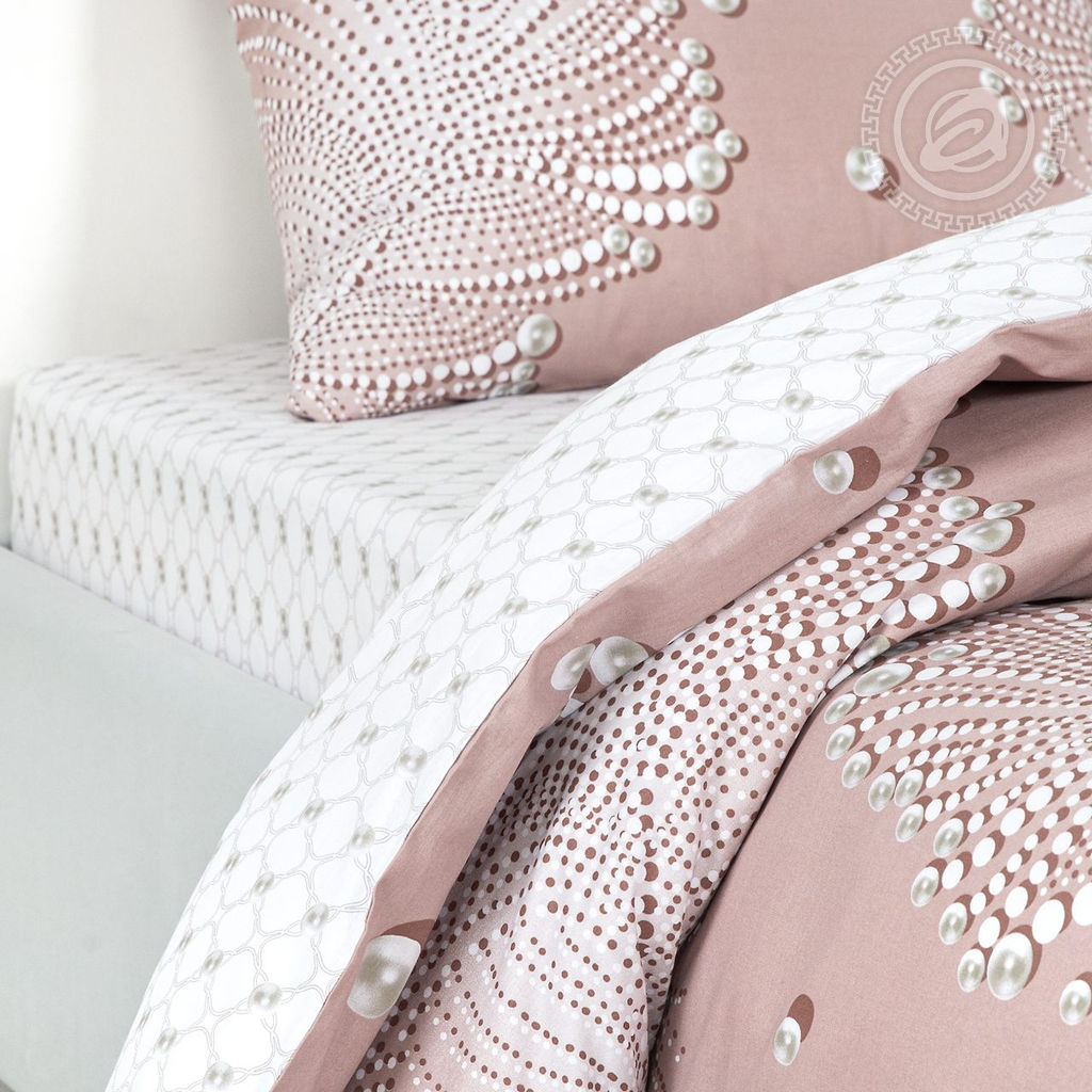 Постельное белье Ожерелье с простынью на резинке (поплин DE LUXE) Евро/Пододеяльник: 1 шт. - 215*200; Простыня на резинке: 1 шт. - 200*180*25; Наволочка: 2 шт. - 70*70; DE LUXE с простынью на резинке