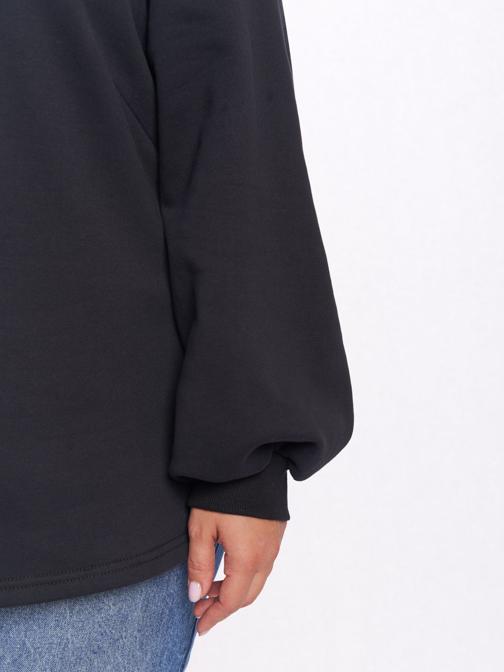 Джемпер с объемными рукавами буфами LN01561BLK01 - Артесса фото 4