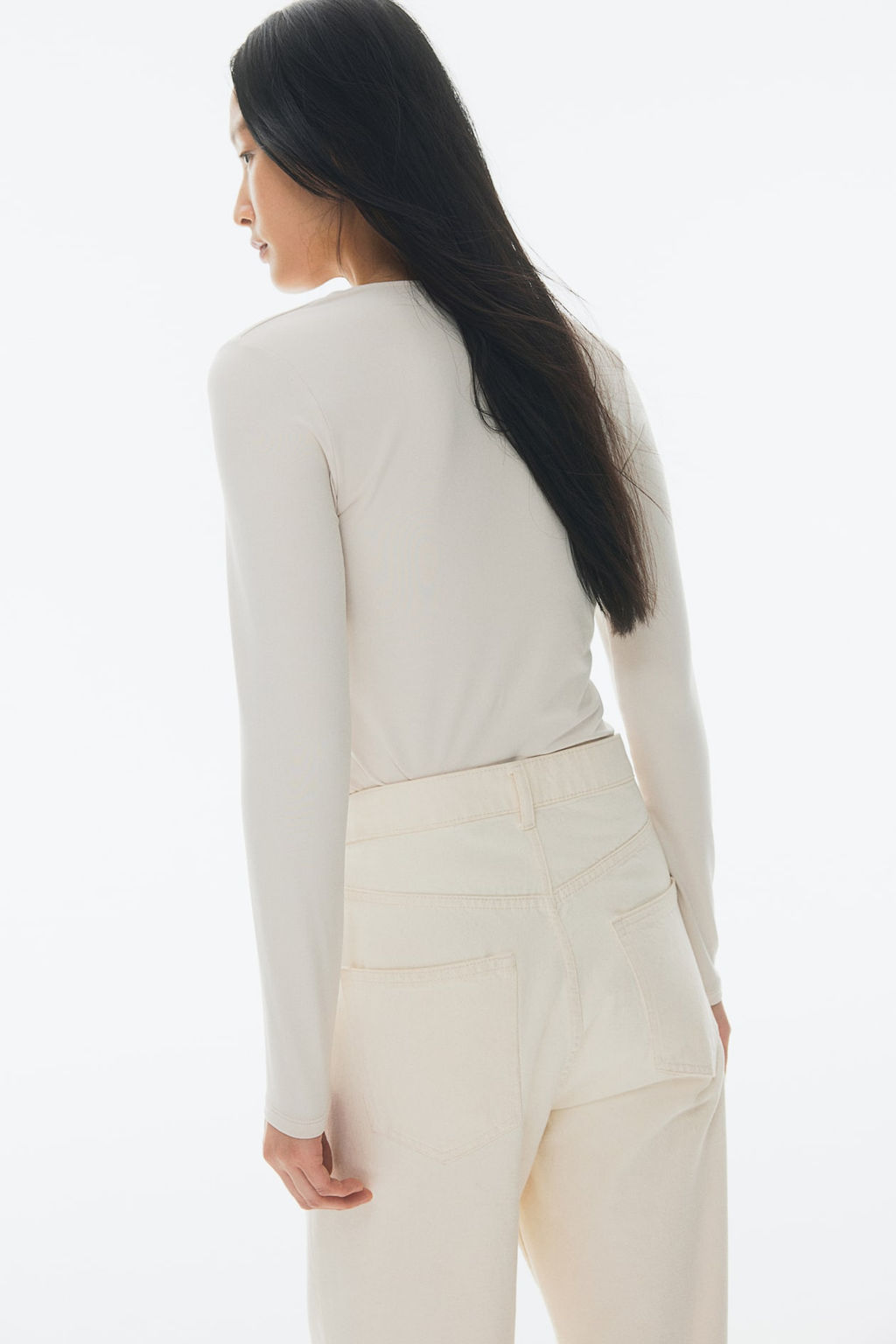 Top de manga larga en punto - H&m фото 3