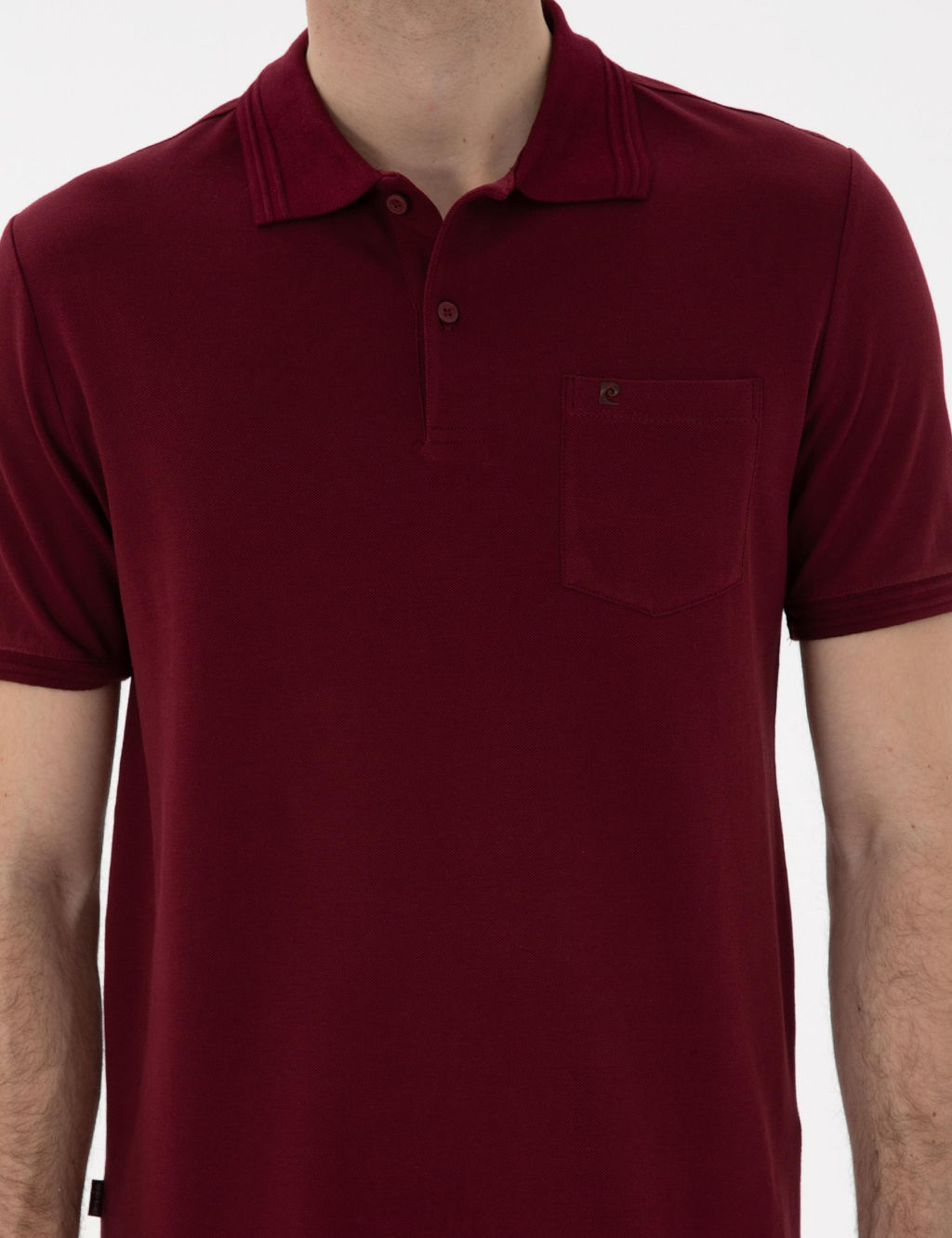 Bordo Regular Fit %100 Pamuk Polo Yaka Basic Ti__rt