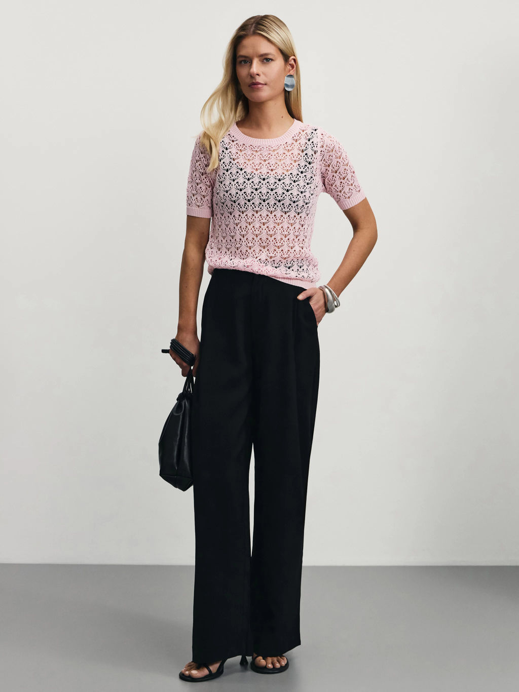 Джемпер ажурной вязки из вискозы / Zarina  фото 2