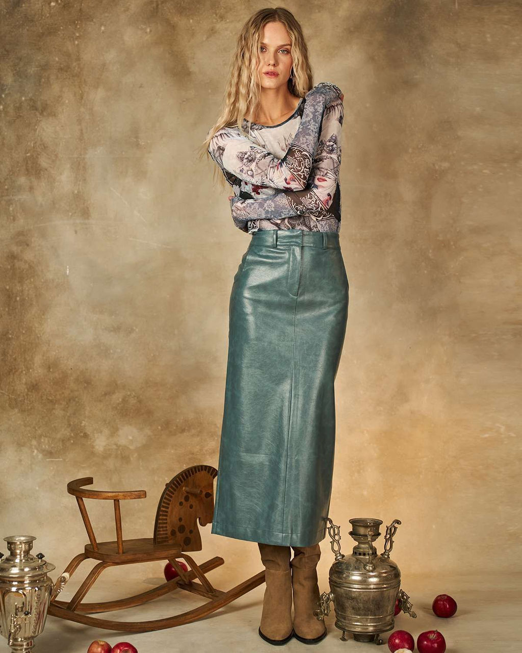 Лонгслив из сетки с принтом 457.4.15