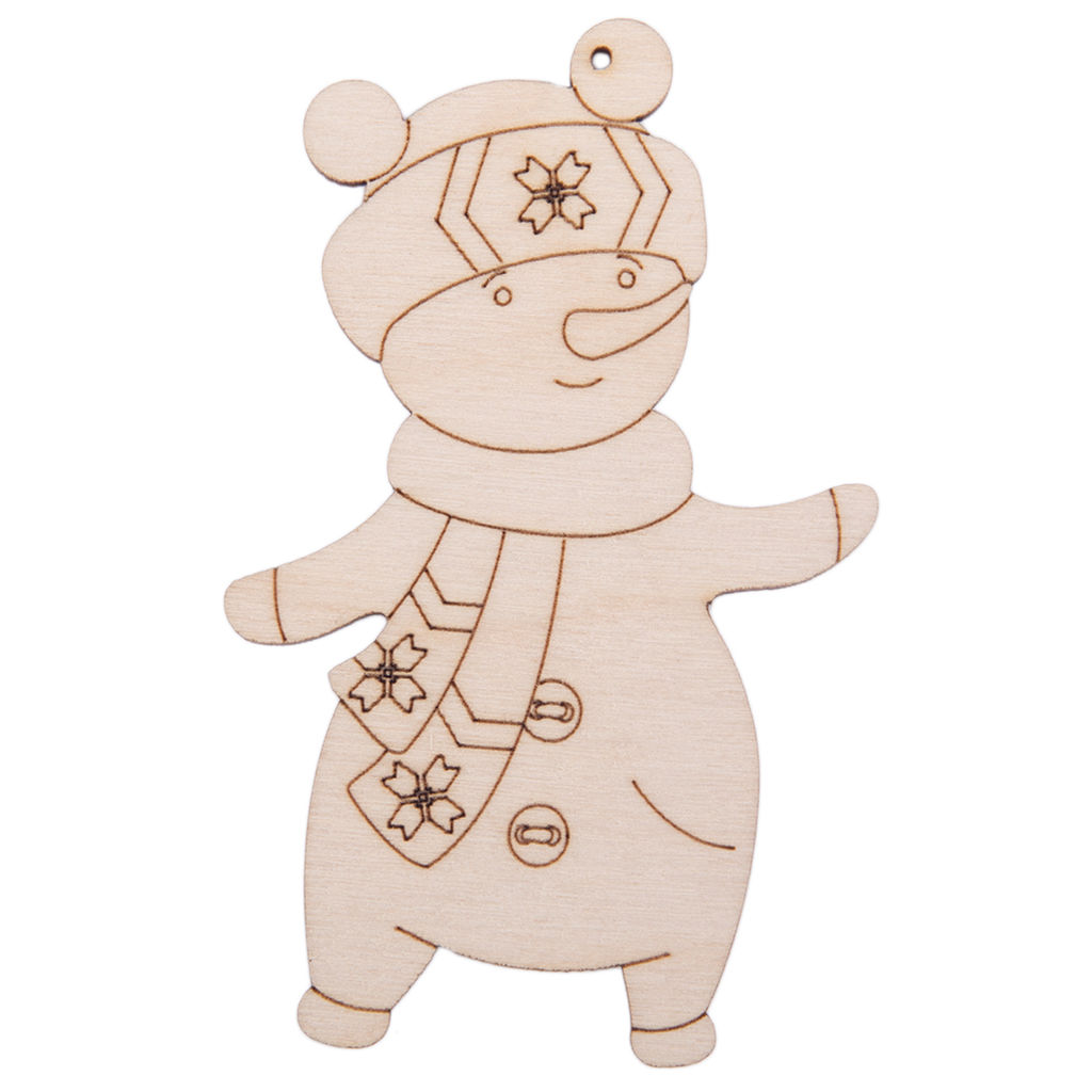 Заготовка для декорирования Mr. Carving ВД-1212 Снеговик в шапке фанера 5.5 х 9 х 0.3 см