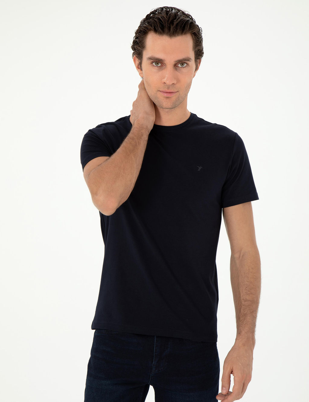 Темно -синий Slim Fit Basic T -For - Cacharel фото 3