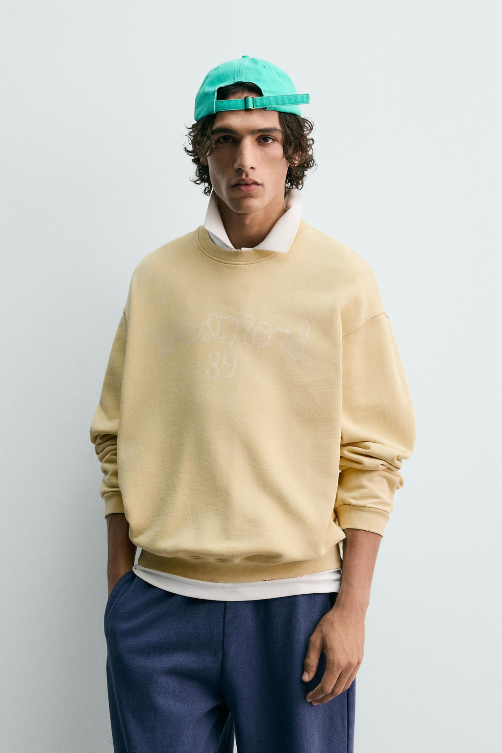 WASHED PRINTED SLOGAN SWEATSHIRT - Zara фото 2
