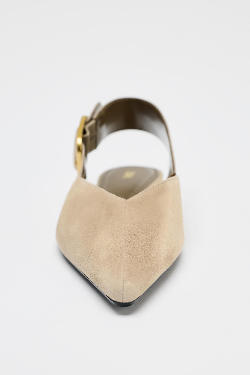 SPLIT SUEDE SLINGBACK SHOES WITH BUCKLE