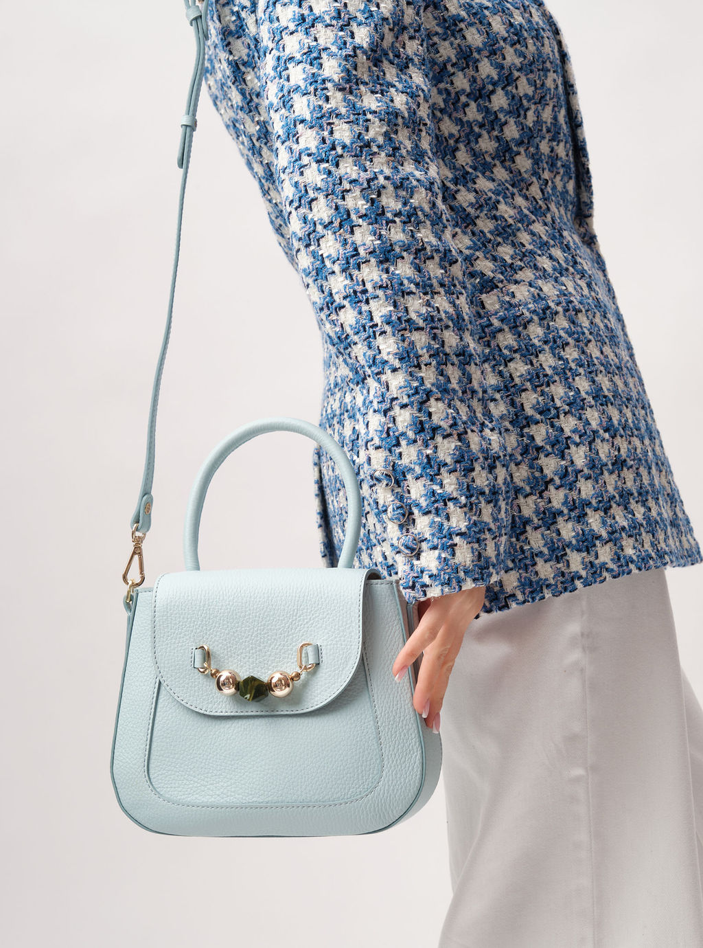 Кожаная сумка Deboro 30739 голубой айсберг