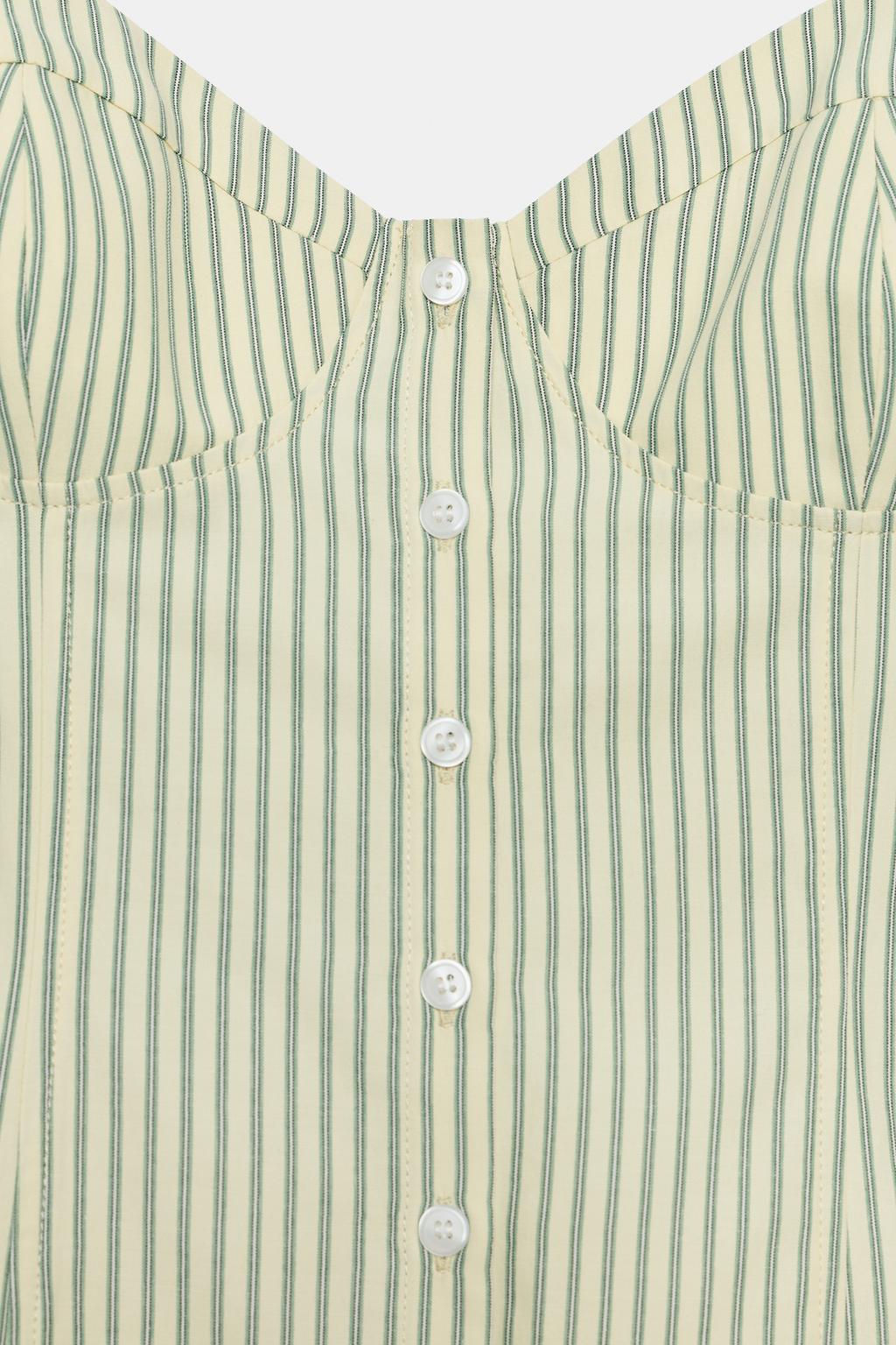 STRIPED CORSETRY-INSPIRED TOP - Zara фото 7