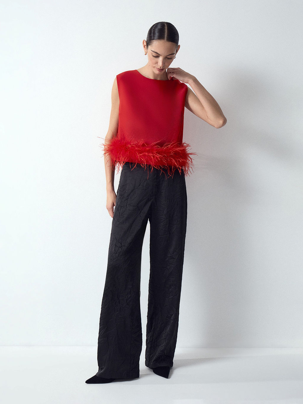 Топ с перьями, B3176/redswan