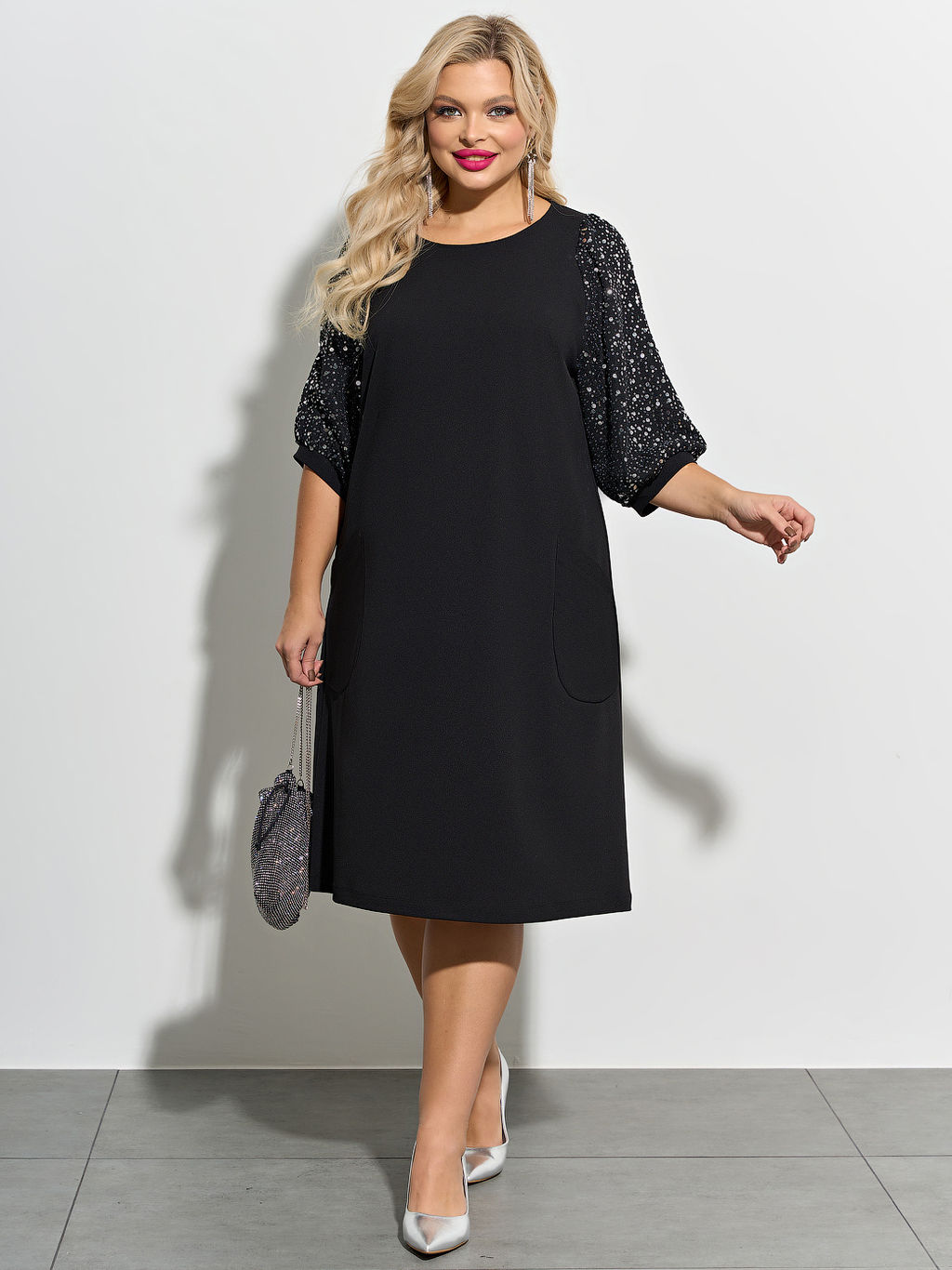 Платье 0218-2 черный муар