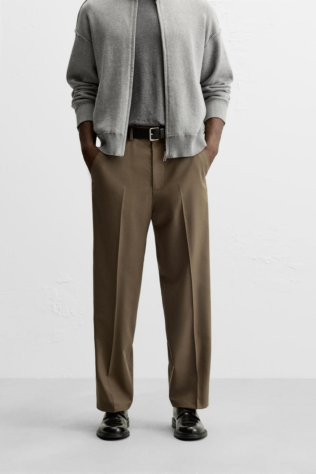 STRAIGHT-LEG WOOL BLEND TROUSERS - Zara фото 2