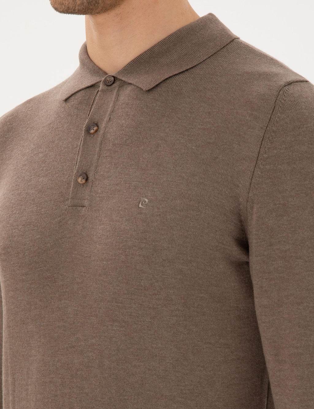 Vizon Melanj Slim Fit Polo Yaka Basic Triko Kazak - Pierre cardin фото 7