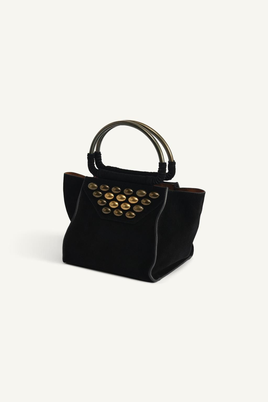 LIMITED EDITION SPLIT SUEDE MINI CITY BAG WITH STUDS - Zara фото 5
