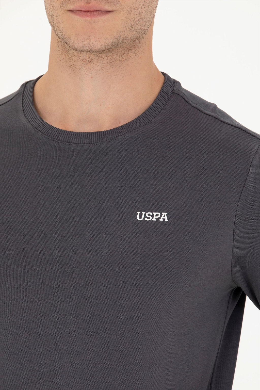 U. S. Polo Assn Мужской свитшот антрацитового цвета с круглым вырезом - U.s. polo assn фото 7