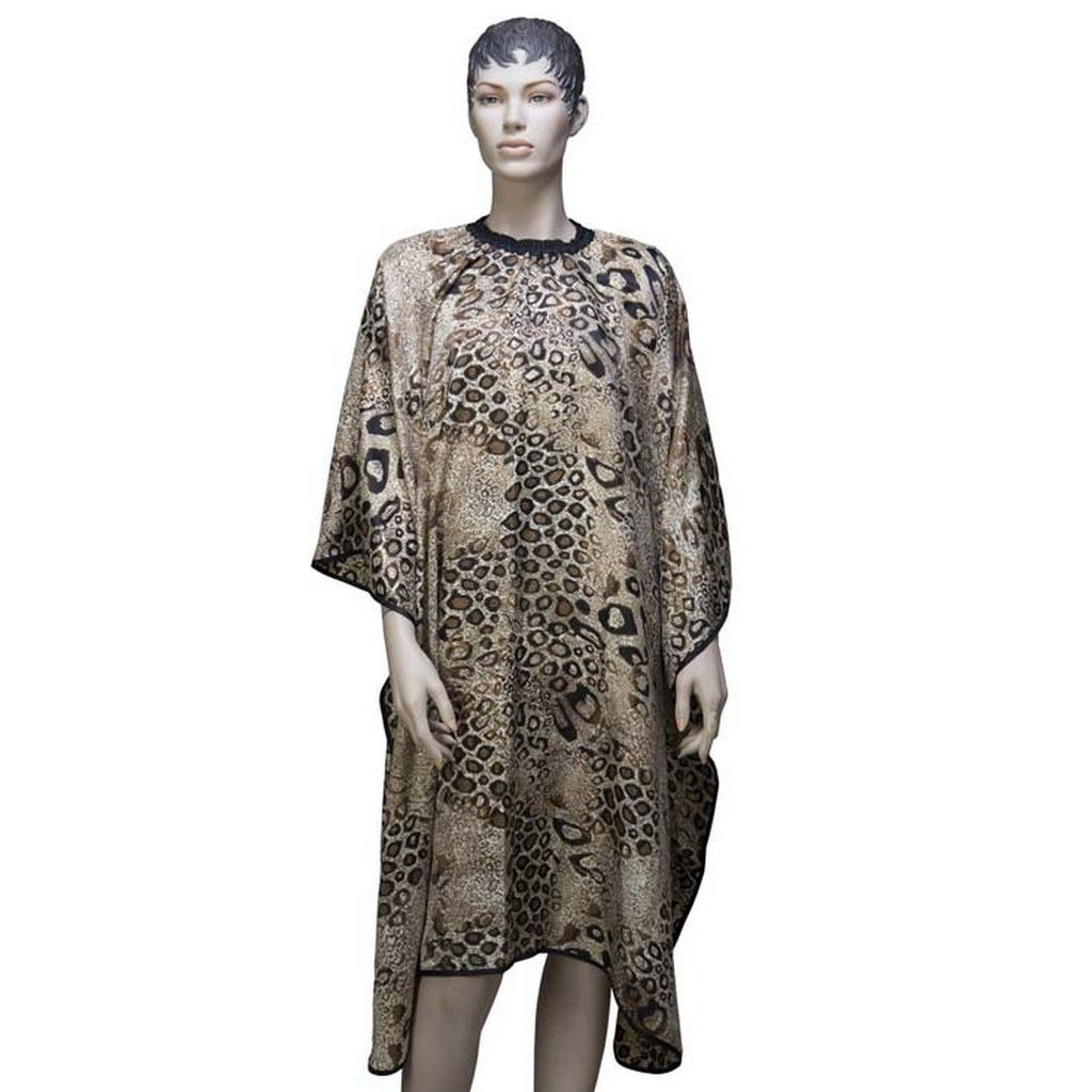 Dewal Пеньюар для стрижки Леопард, 145 х 160 см, полиэстер, разноцветный