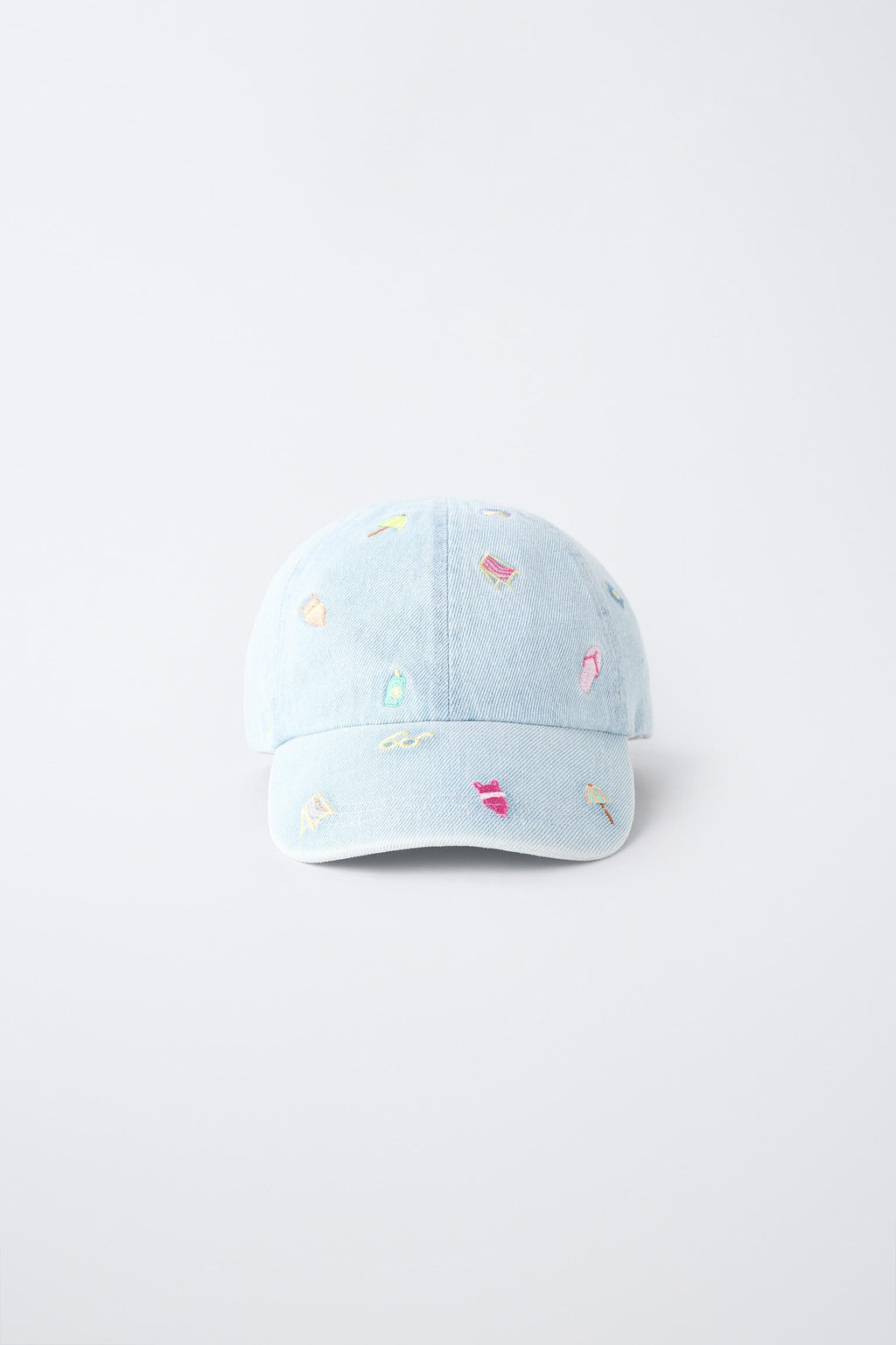 GORRA DENIM BORDADOS VERANO / Azul claro