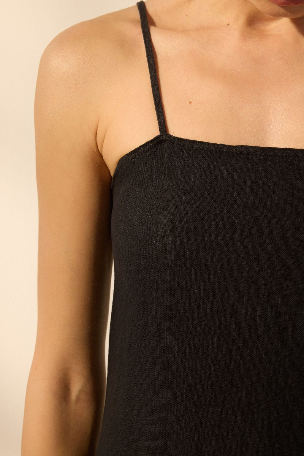 Trendyolmilla Bej %100 Keten Basic Midi Elbise TWOSS25EL00606  фото 3