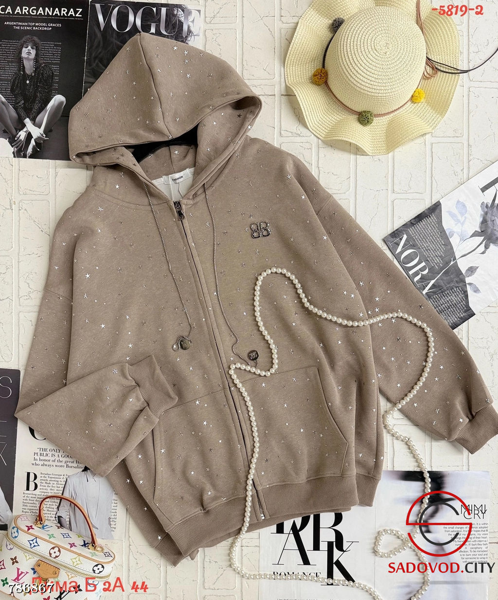 Женская толстовка на молнии с капюшоном - Bruno фото 3