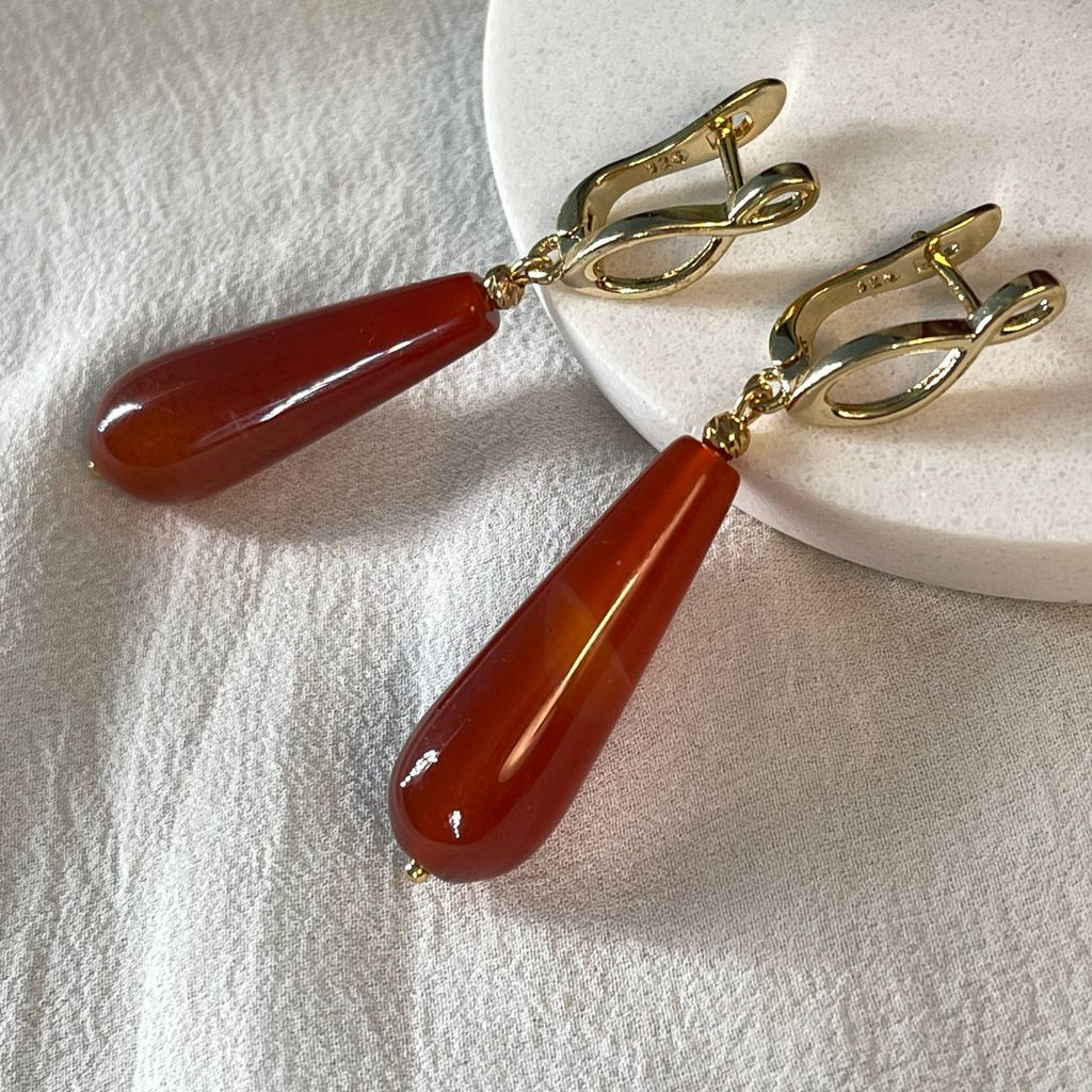 Серьги с Сердоликом