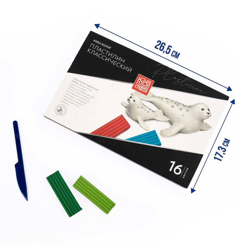 Аква-колор Изостудия Пластилин классический IZO-MC16 320 г ( в картонной упаковке ) 16 цв фото 8