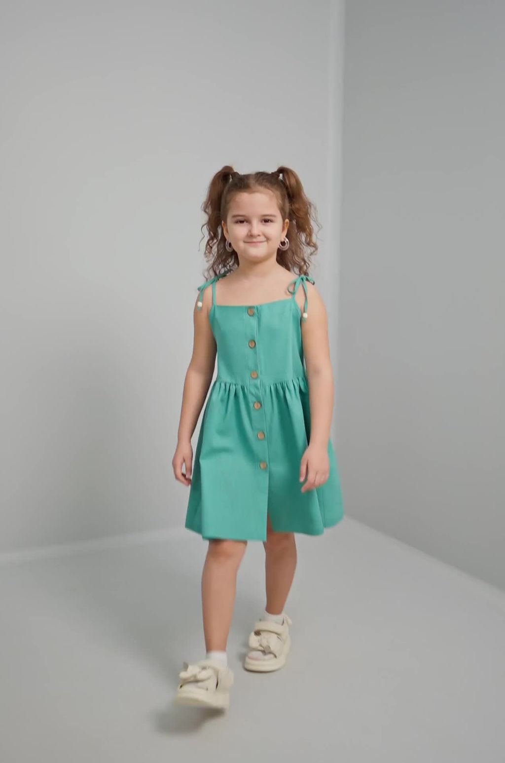 Льняной сарафан для девочки Happyfox