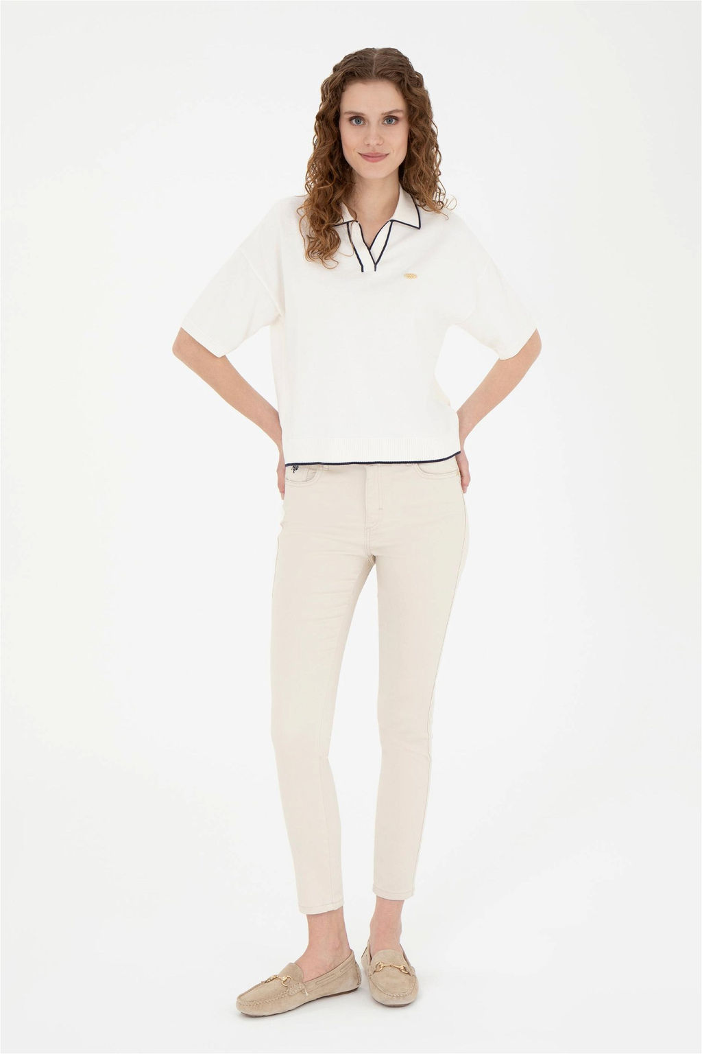 Женский кремовый свитер - U.s. polo assn фото 4