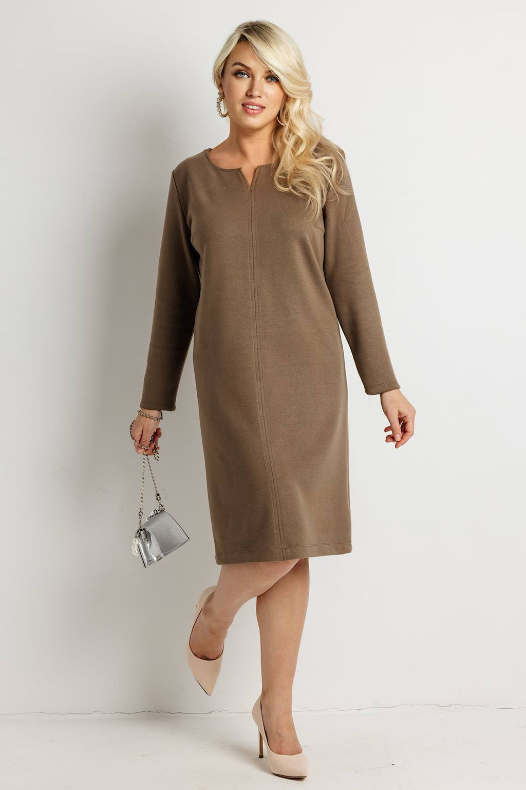 Платье женское 6162Н/05/Бежево-коричневый