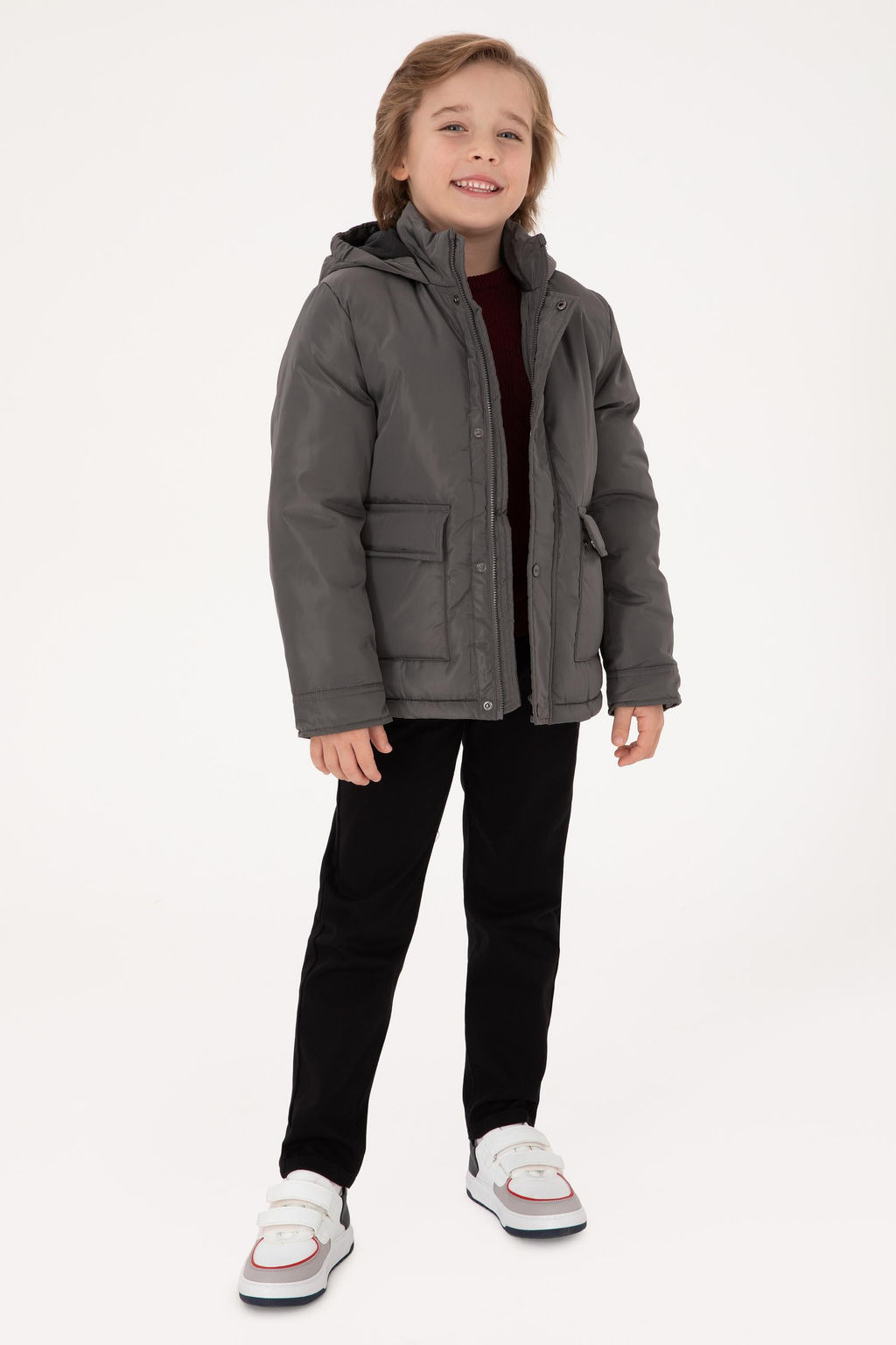 Erkek _ocuk Gri Kaban