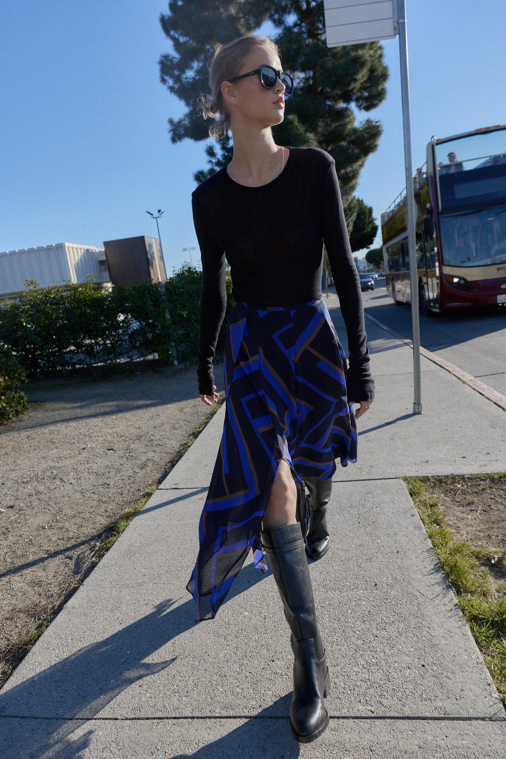 PRINTED ASYMMETRIC MIDI SKIRT - Zara фото 11