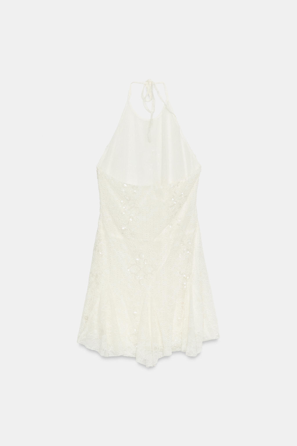 VESTIDO HALTER ENCAJE BORDADOS / Crudo - Zara фото 6
