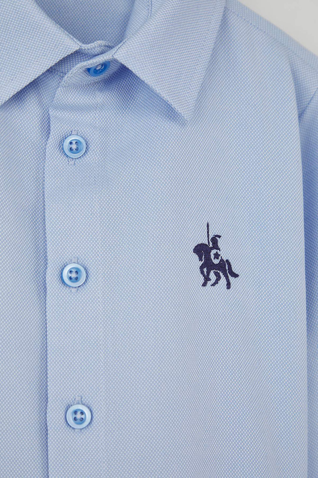 Buz Mavi Nak?sl? Regular Oxford Dokuma Erkek Cocuk Okul Gomlegi TKDAW26GO00000 - Trendyolmilla фото 3