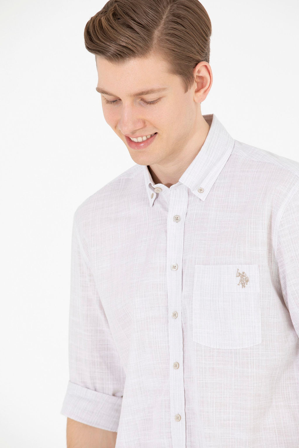 U. S. Polo Assn Мужская рубашка с длинным рукавом Stone - U.s. polo assn фото 16
