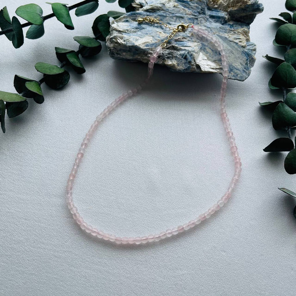 Бусы из Розового кварца огранка 43 см +