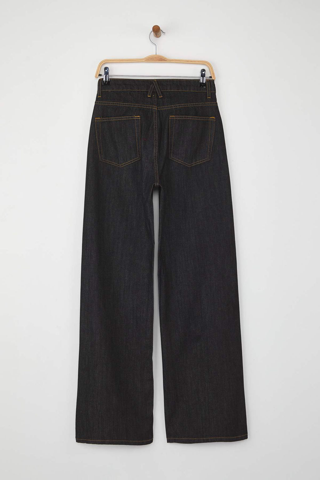 Siyah Yuksek Bel Genis Paca Wide Leg Jeans TWOAW26JE00070 - Trendyolmilla фото 6