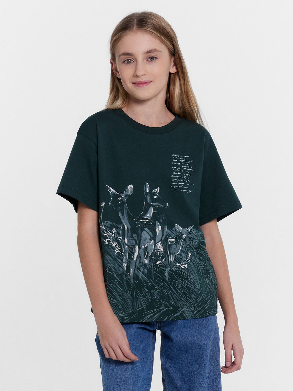 Футболка для девочек зелёная с принтом - Mark formelle фото 3