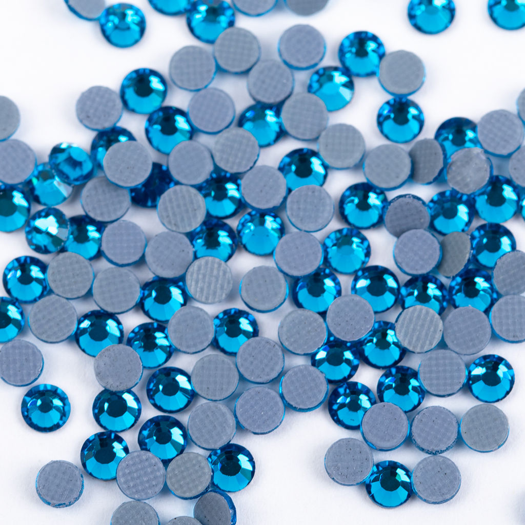 Страз клеевой Zlatka RS/144 SS12 3 - 3.2 мм акрил 1 x 144 шт в пакете с еврослотом 017 т.голубой (capri blue)