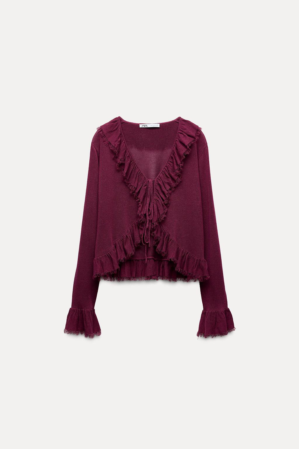 RUFFLED KNIT BLOUSE - Zara фото 7