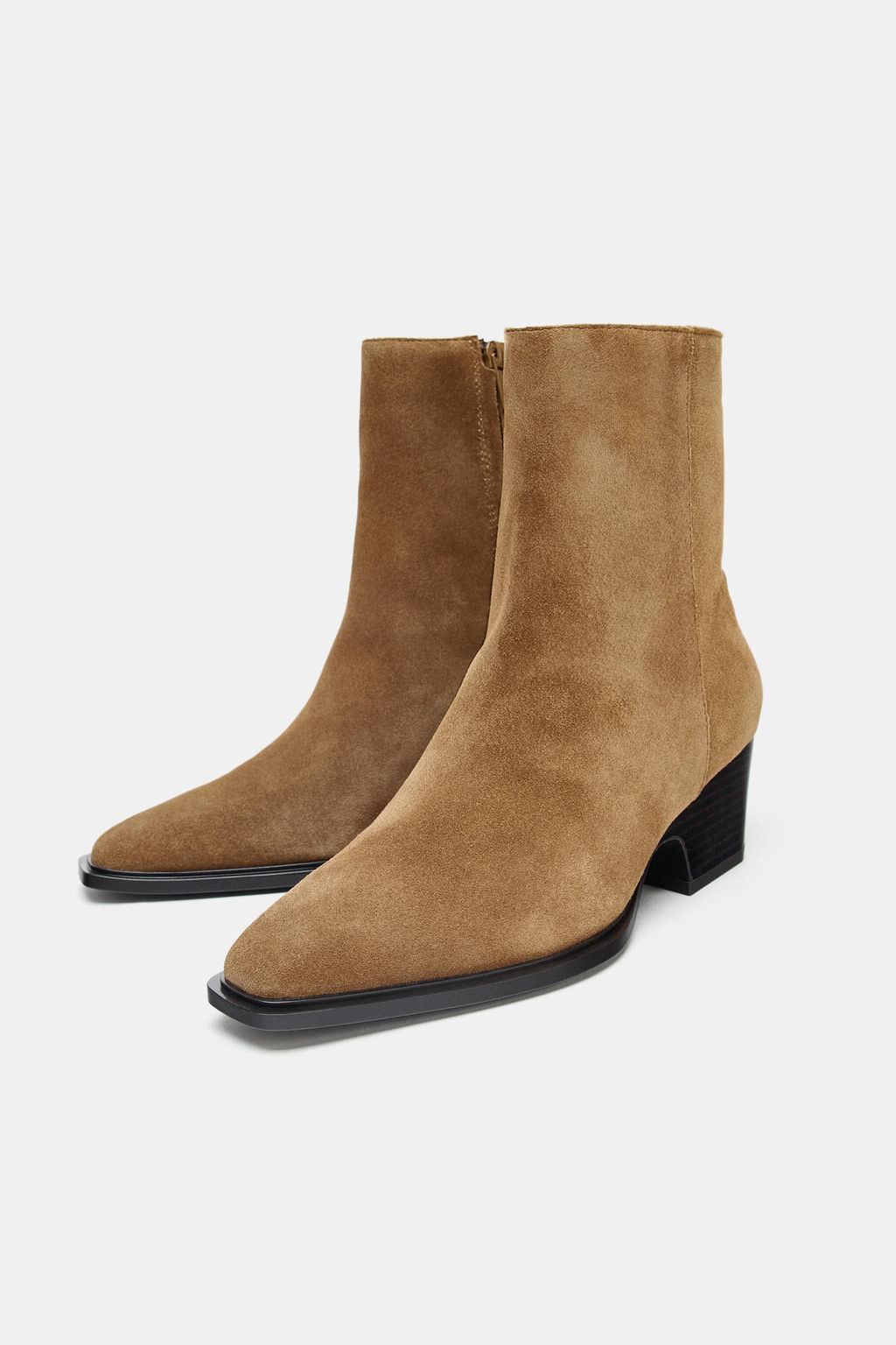 SPLIT SUEDE HEELED ANKLE BOOTS - Zara фото 5