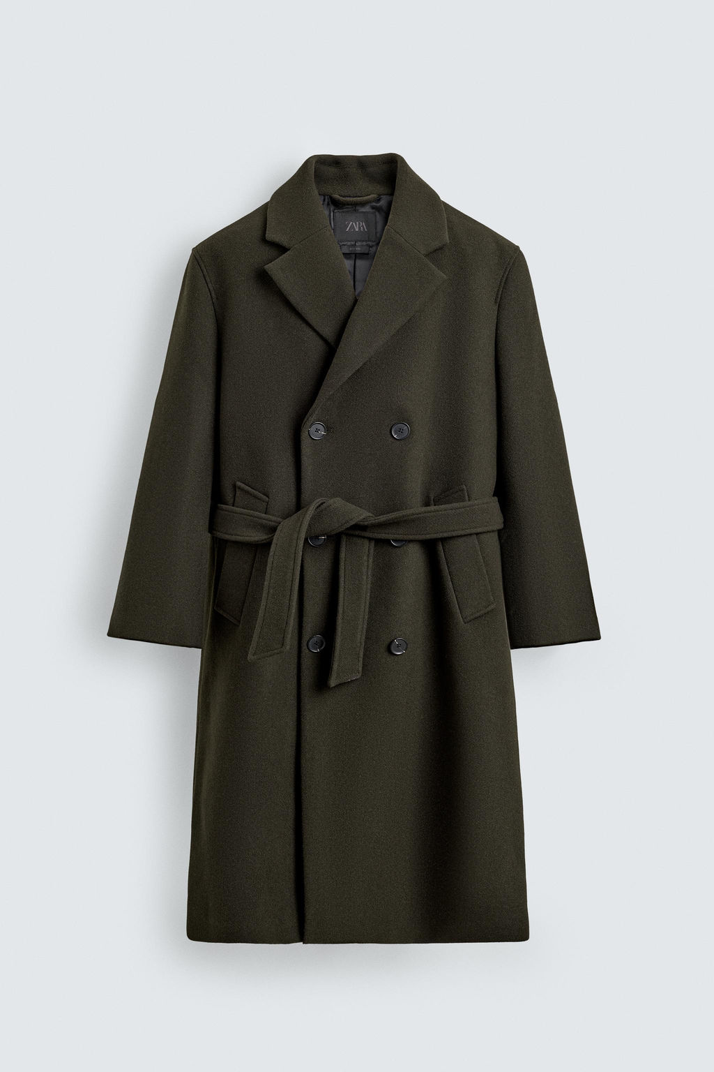 DOUBLE-BREASTED WOOL COAT WITH BELT - Zara фото 8