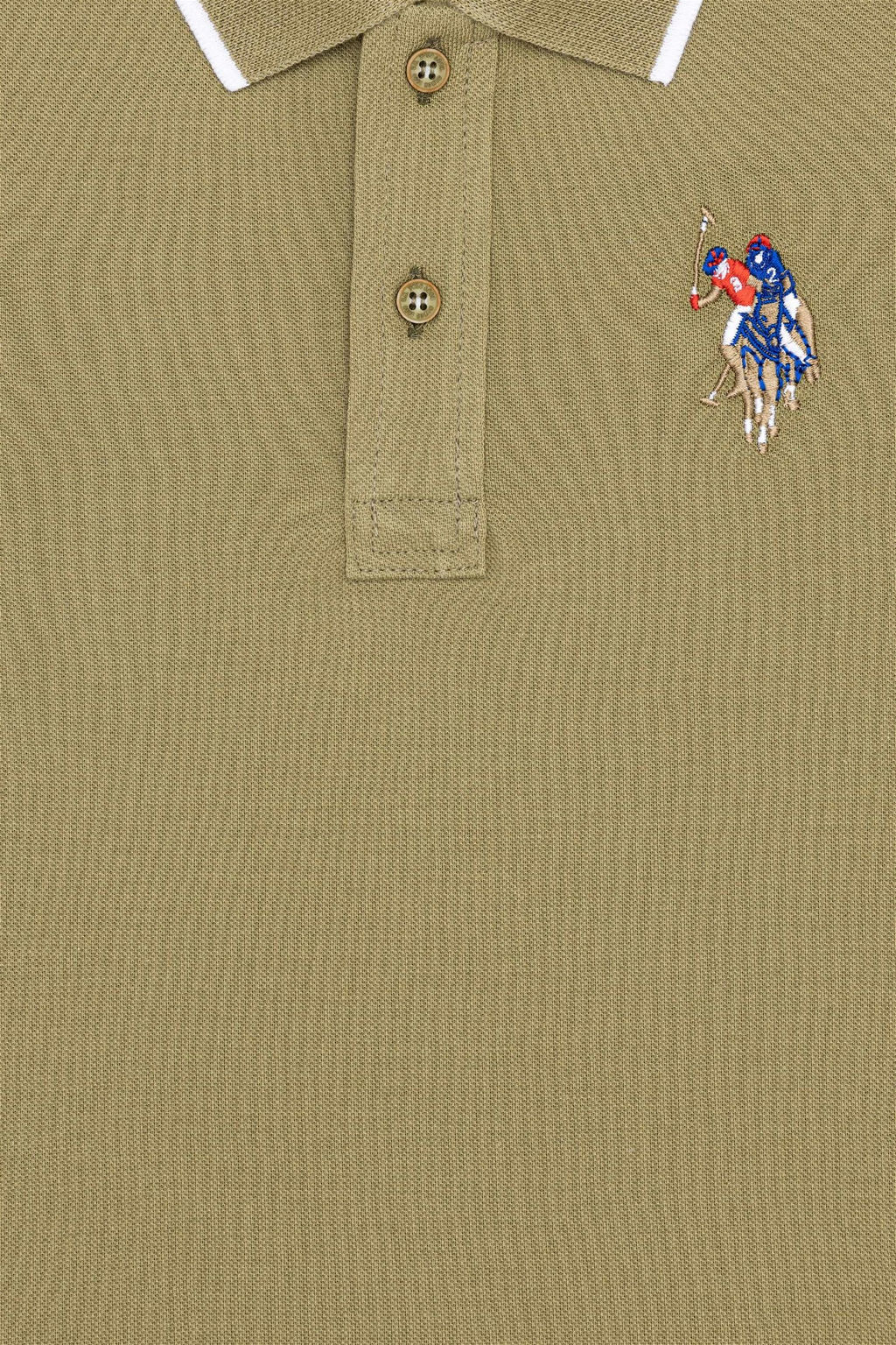 Футболка с воротником поло цвета хаки для мальчиков Basic - U.s. polo assn фото 7