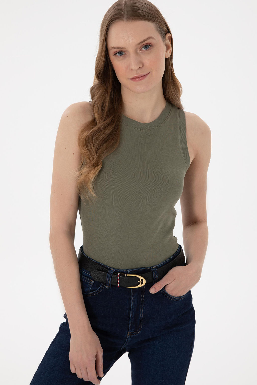 Kad_n Koyu Haki Basic Ti__rt Sepette S_rpriz _ndirim - U.s. polo assn фото 3