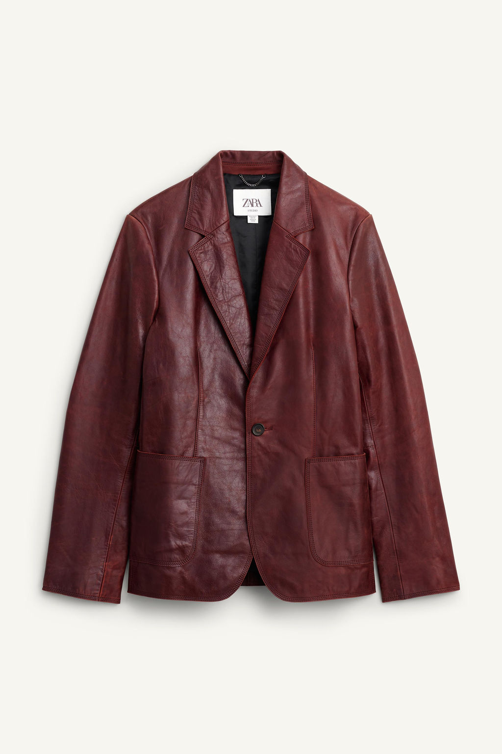 LIMITED EDITION LEATHER SUIT BLAZER - Zara фото 6
