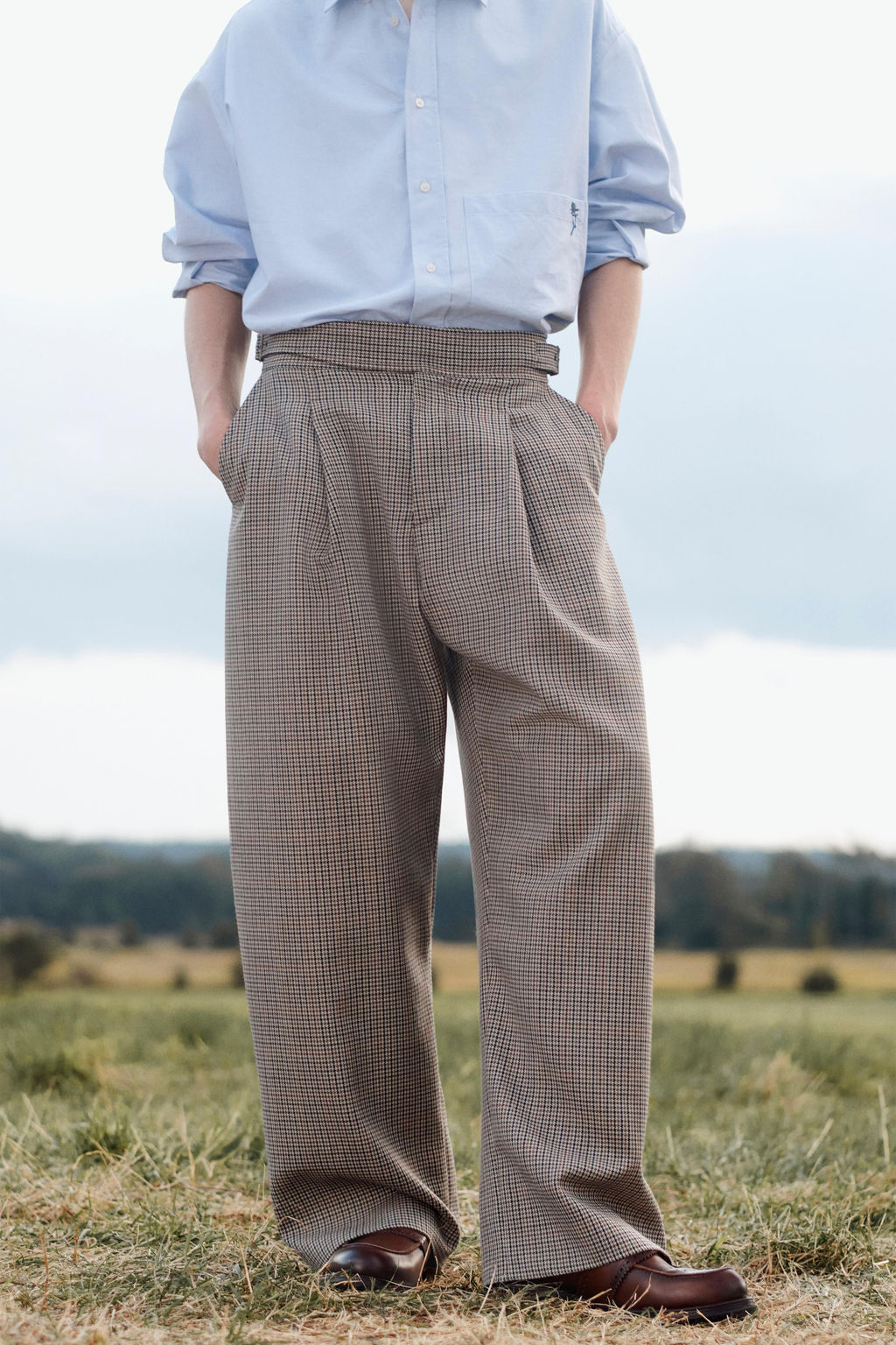LIMITED EDITION CHECK WOOL SUIT TROUSERS - Zara фото 2