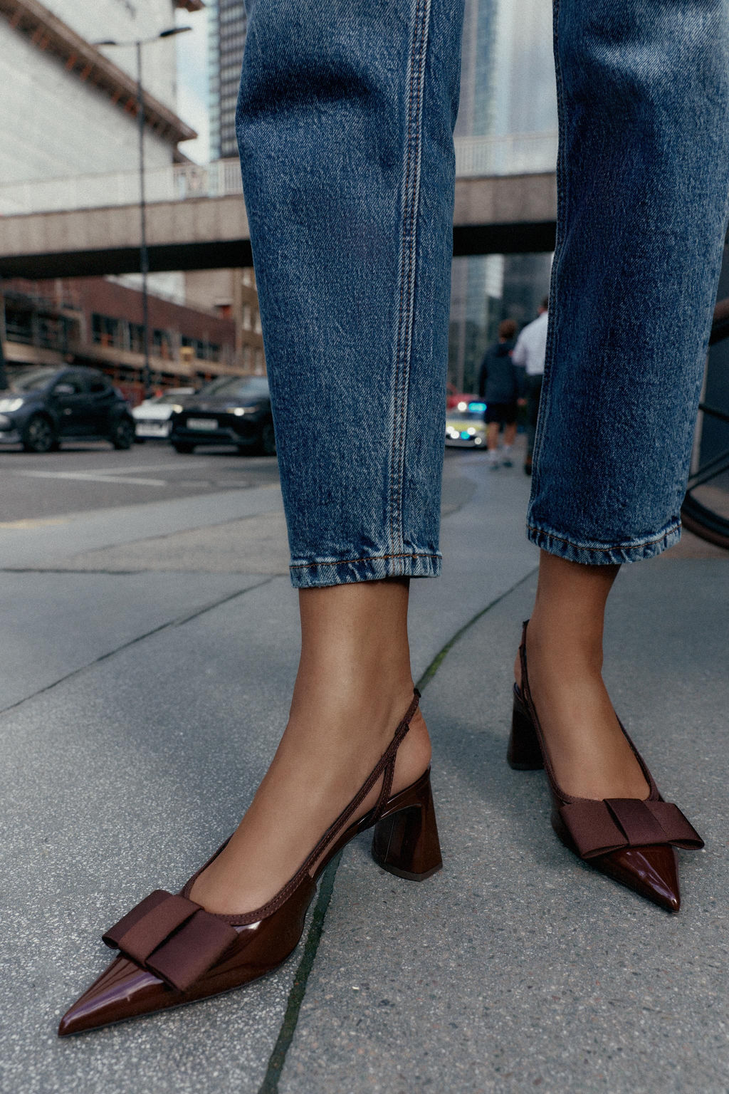 SLINGBACK HEELED SHOES WITH BOW - Zara фото 2