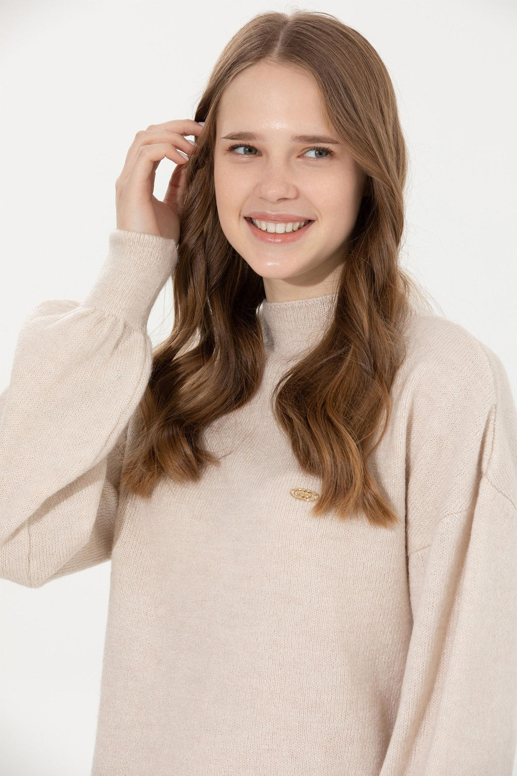 U. S. Polo Assn Женская кремовая водолазка с воротником - U.s. polo assn фото 2