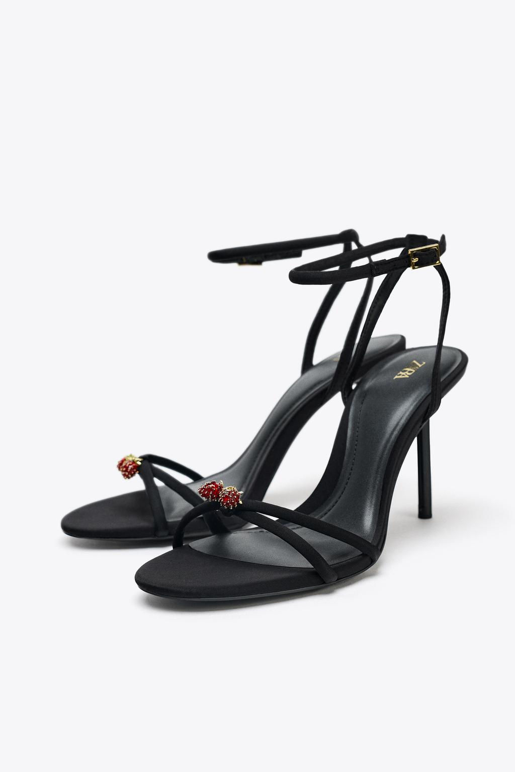 BEADED CROSSOVER STRAP SANDALS - Zara фото 3